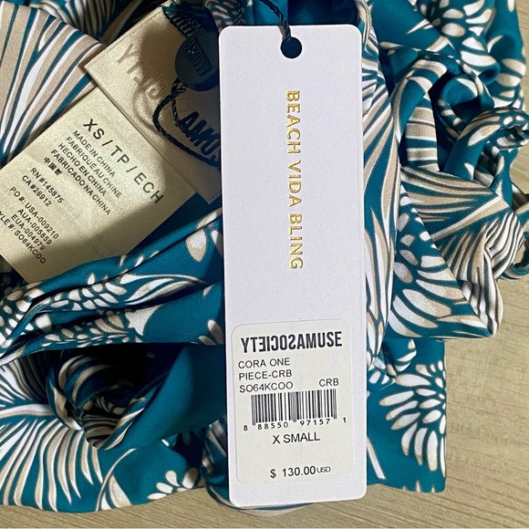 AMUSE SOCIETY • NEW! Cora One Piece Swimsuit - Caribbean Blue - Picture 6 of 16